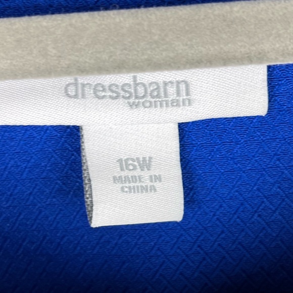 Dress Barn Woman Blue Cropped Blazer Jacket Button Front 16W Short Sleeve - Picture 11 of 11